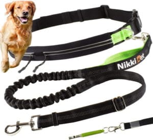 Laisse Canicross Ceinture Pour Chien - Élastique Absorbant Les Chocs, Mains Libres - Inclut Collier, Pour Chiens Moyens/grands - 2