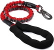 Laisse chien qui tire sur la corde fortement, modèle solide anti traction, avec poignée rembourrée, noir ou rouge réfléchissant solide si force animal top5