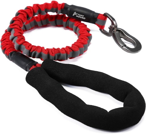 Laisse pour chien qui tire fort avec poignée solide et rembourrée, corde anti-traction type réfléchissant noir ou rouge, idéal grand tirage animal top5