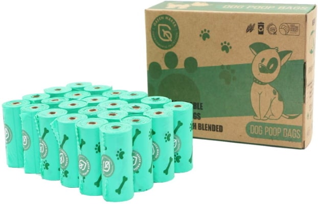 Sac à caca chien épais bio et écologique, à la fois compostable et biodégradable, pour excréments animaux canins et chiots, pour propreté canine